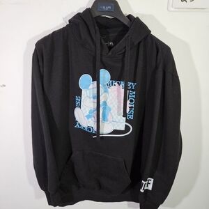 Neff X Disney Mickey Mouse Miami Vice Retro Black Hoodie Sweatshirt!